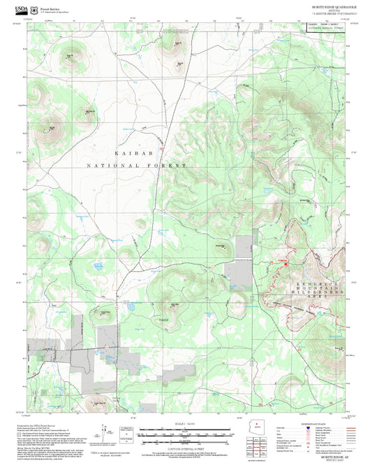 2025 Forest Service Topo Map of Moritz Ridge Arizona
