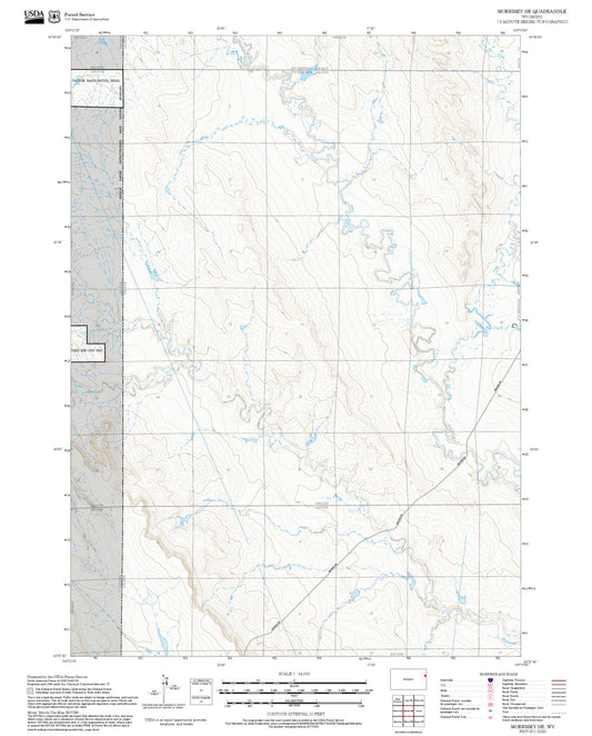 2025 Forest Service Topo Map of Morrisey NE Wyoming