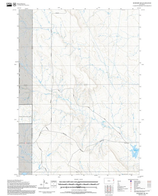 2025 Forest Service Topo Map of Morrisey SE Wyoming