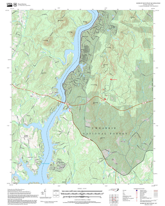 2025 Forest Service Topo Map of Morrow Mountain North Carolina