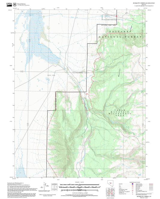 2025 Forest Service Topo Map of Mosquito Creek Nevada