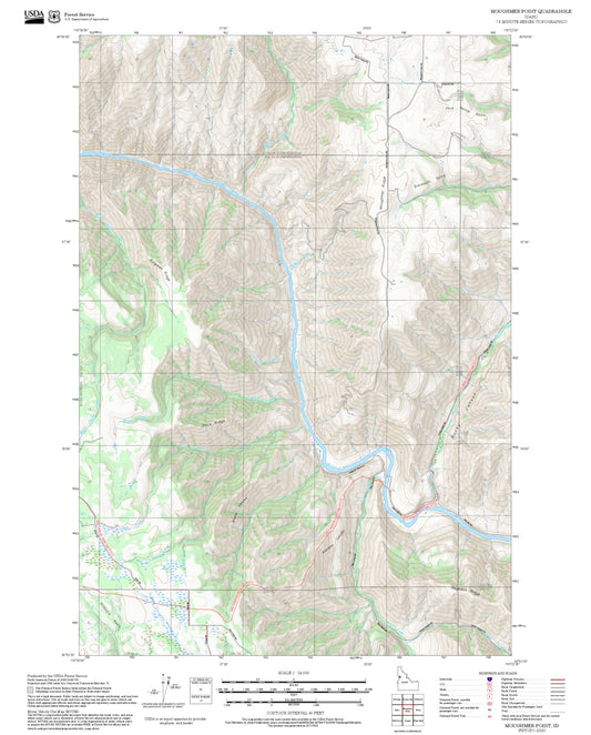 2025 Forest Service Topo Map of Moughmer Point Idaho