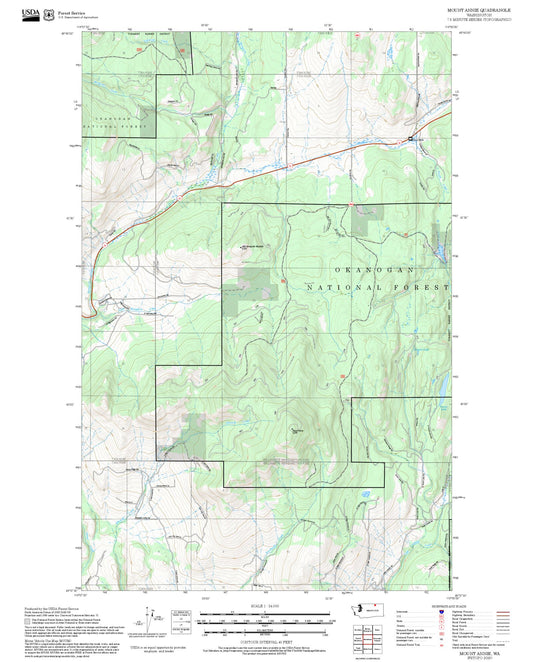 2025 Forest Service Topo Map of Mount Annie Washington