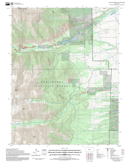 2025 Forest Service Topo Map of Mount Antero Colorado