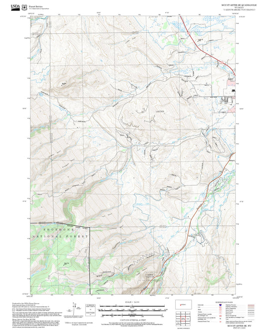 2025 Forest Service Topo Map of Mount Arter SE Wyoming