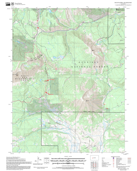 2025 Forest Service Topo Map of Mount Axtell Colorado