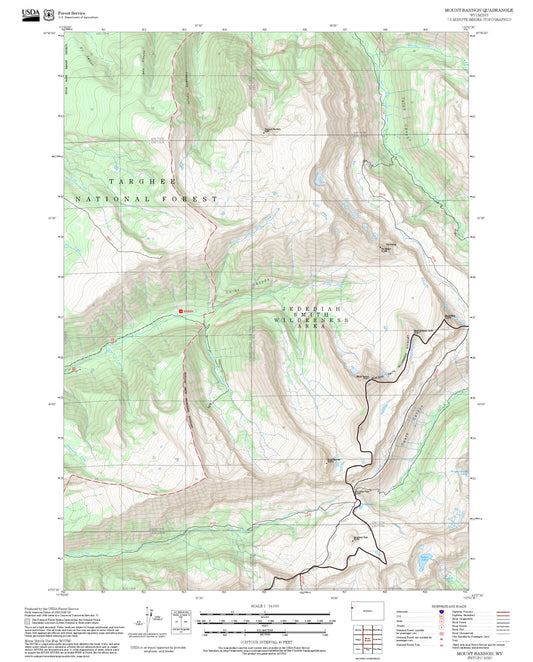 2025 Forest Service Topo Map of Mount Bannon Wyoming