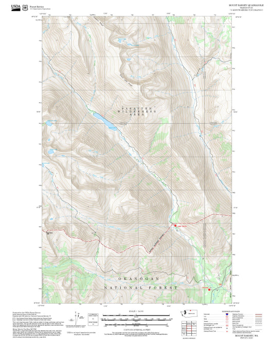 2025 Forest Service Topo Map of Mount Barney Washington