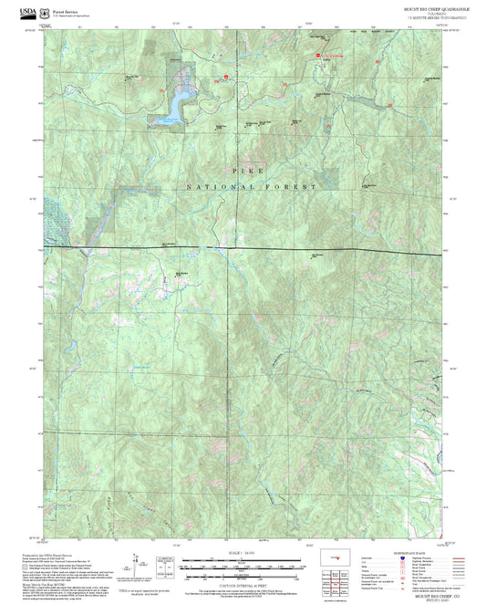 2025 Forest Service Topo Map of Mount Big Chief Colorado