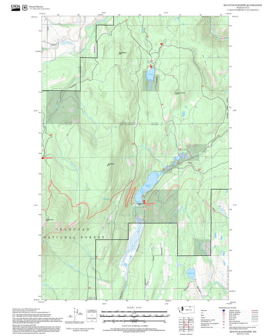 2025 Forest Service Topo Map of Mount Bonaparte Washington