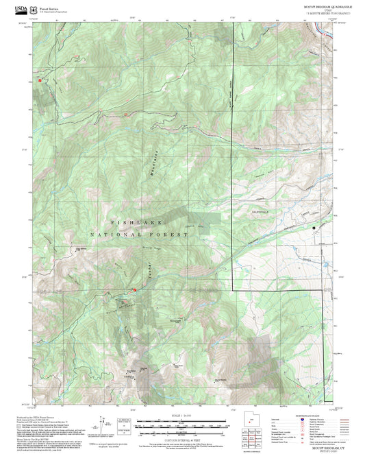 2025 Forest Service Topo Map of Mount Brigham Utah