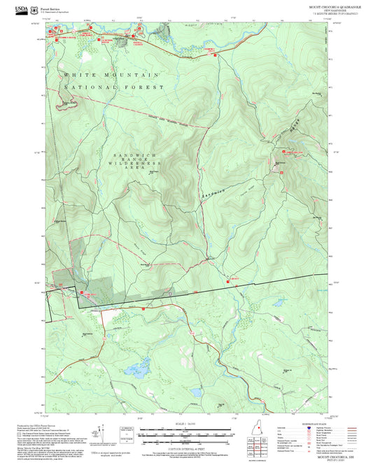 2025 Forest Service Topo Map of Mount Chocorua New Hampshire