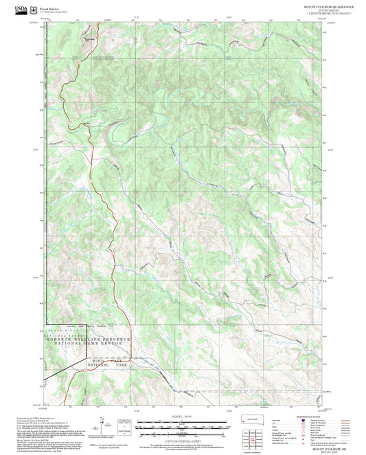 2025 Forest Service Topo Map of Mount Coolidge South Dakota