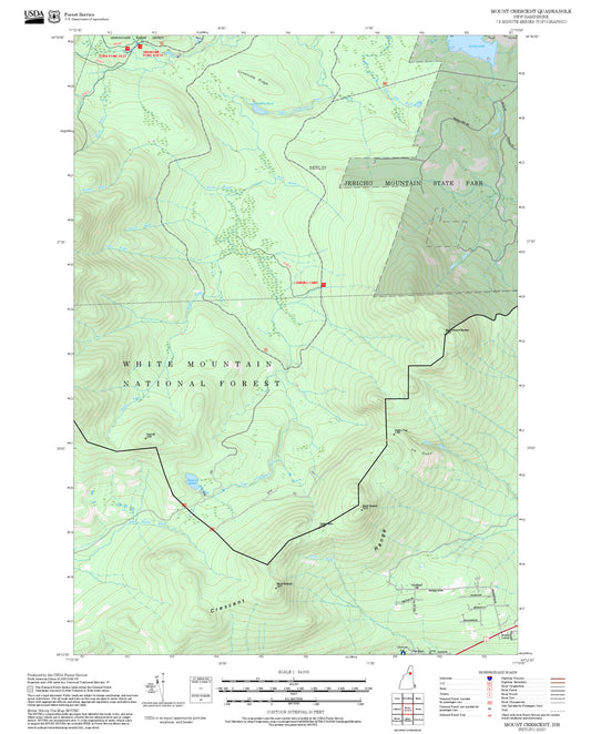 2025 Forest Service Topo Map of Mount Crescent New Hampshire