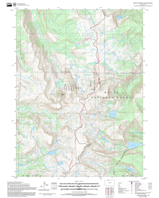 2025 Forest Service Topo Map of Mount Ethel Colorado