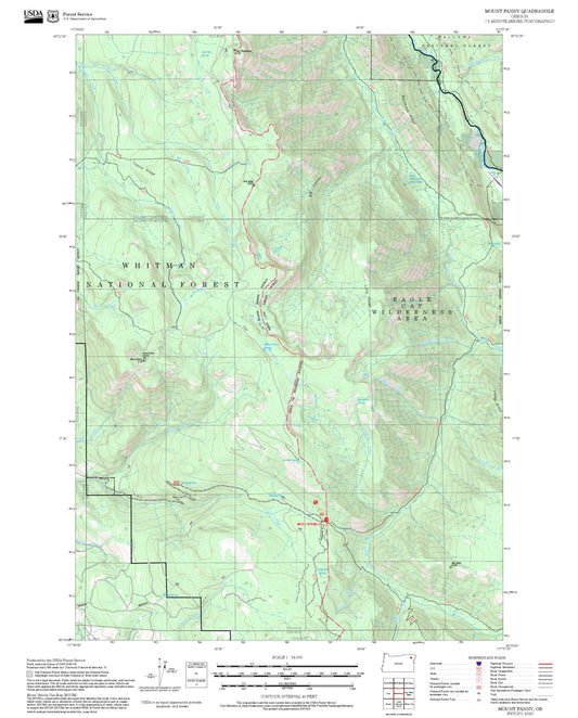 2025 Forest Service Topo Map of Mount Fanny Oregon
