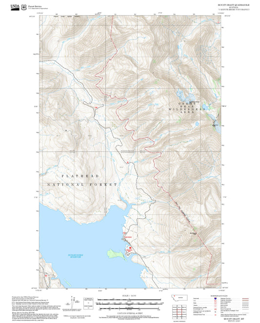 2025 Forest Service Topo Map of Mount Grant Montana