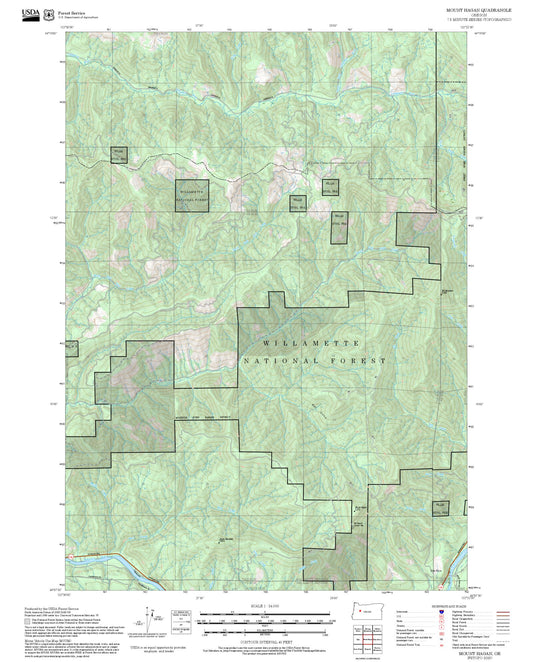 2025 Forest Service Topo Map of Mount Hagan Oregon