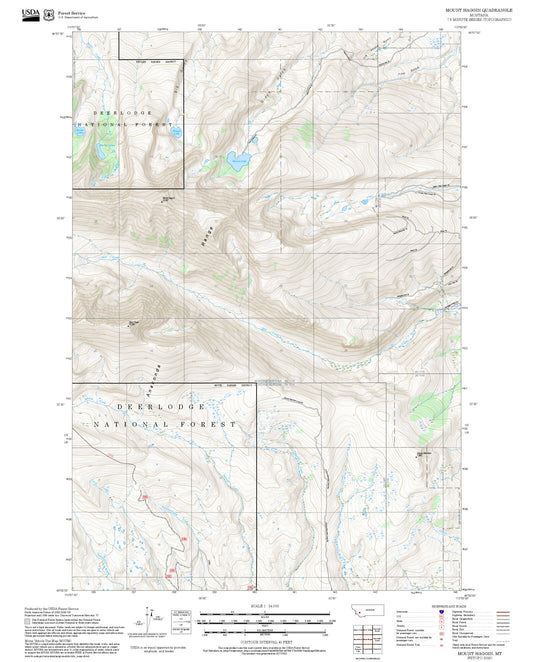 2025 Forest Service Topo Map of Mount Haggin Montana