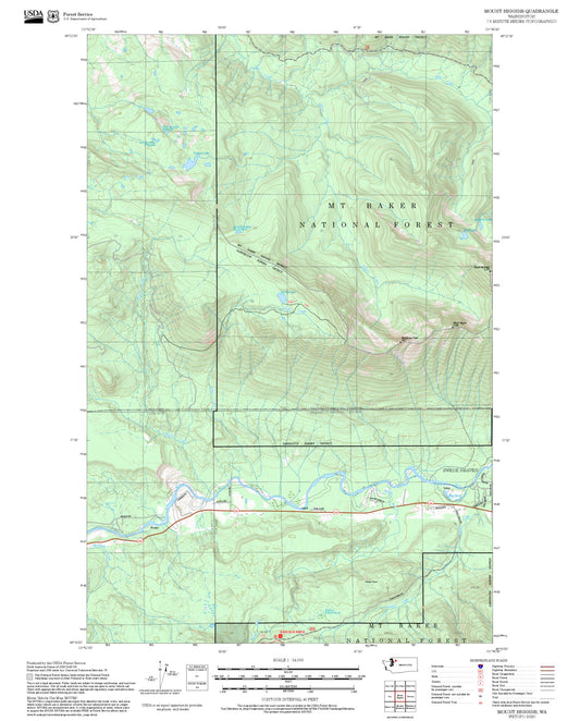 2025 Forest Service Topo Map of Mount Higgins Washington