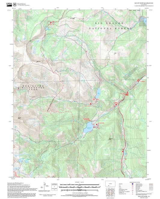 2025 Forest Service Topo Map of Mount Hope Colorado