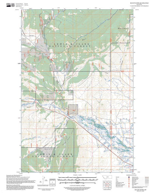 2025 Forest Service Topo Map of Mount Howe Montana