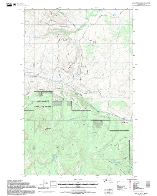 2025 Forest Service Topo Map of Mount Hull Washington