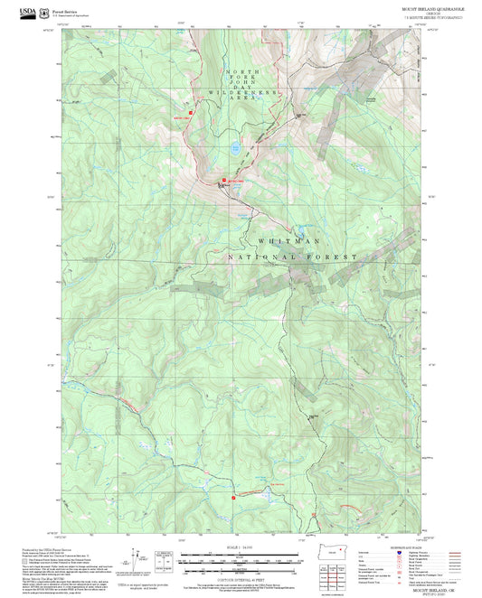 2025 Forest Service Topo Map of Mount Ireland Oregon