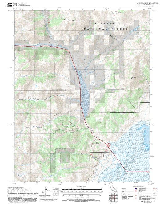 2025 Forest Service Topo Map of Mount Jackson California