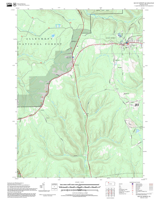 2025 Forest Service Topo Map of Mount Jewett Pennsylvania