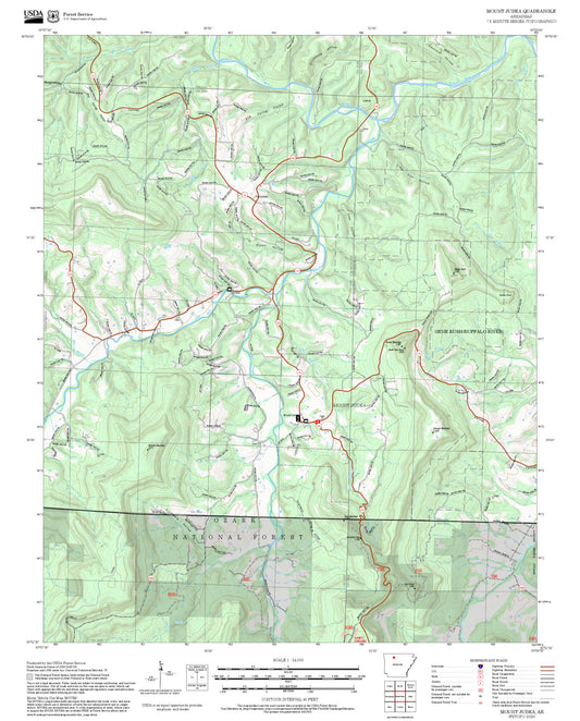 2025 Forest Service Topo Map of Mount Judea Arkansas