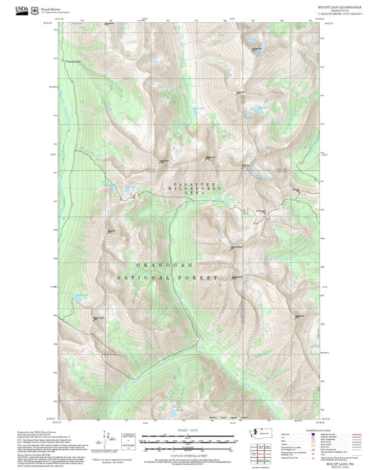 2025 Forest Service Topo Map of Mount Lago Washington