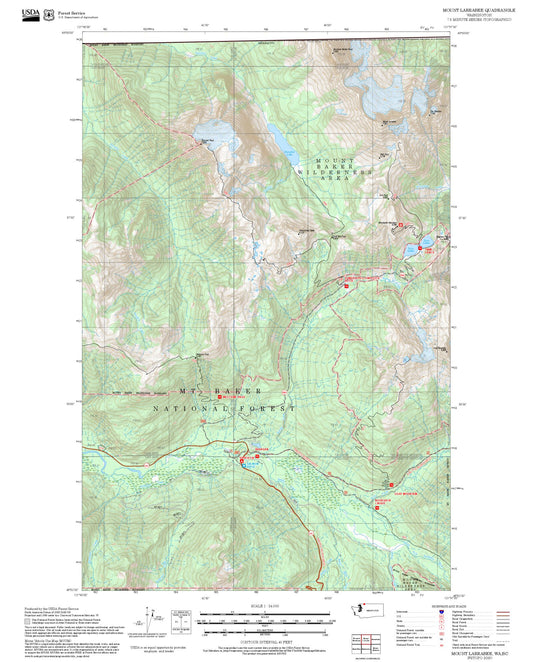 2025 Forest Service Topo Map of Mount Larrabee Washington