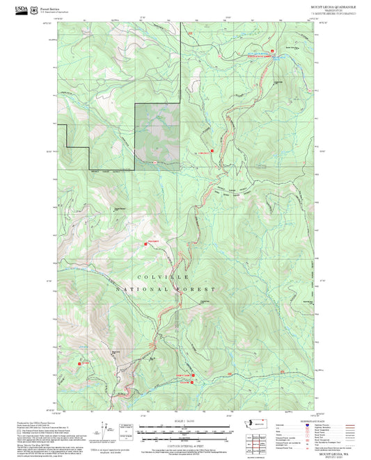 2025 Forest Service Topo Map of Mount Leona Washington