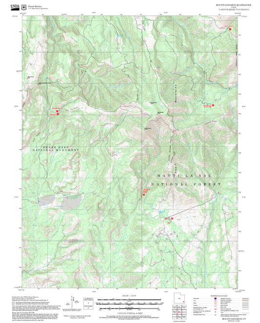 2025 Forest Service Topo Map of Mount Linnaeus Utah