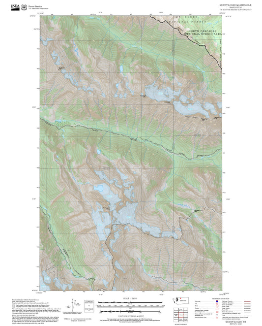 2025 Forest Service Topo Map of Mount Logan Washington