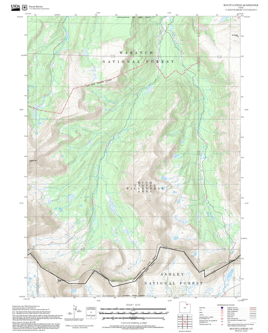2025 Forest Service Topo Map of Mount Lovenia Utah