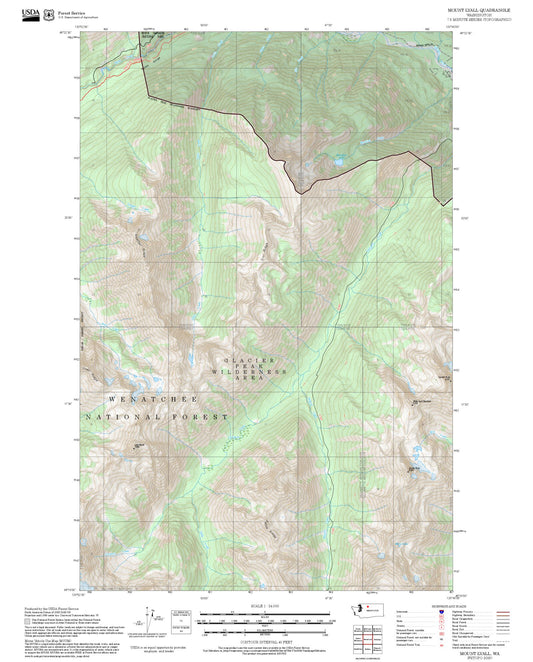 2025 Forest Service Topo Map of Mount Lyall Washington