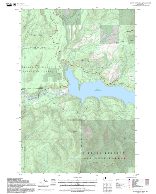 2025 Forest Service Topo Map of Mount Mitchell Washington
