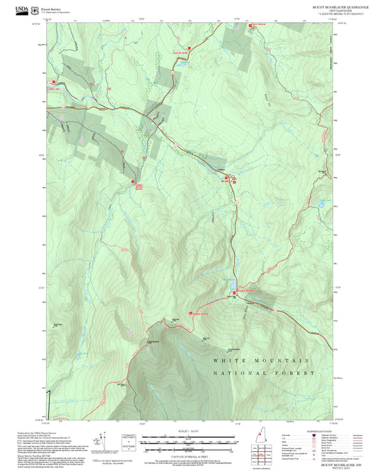 2025 Forest Service Topo Map of Mount Moosilauke New Hampshire