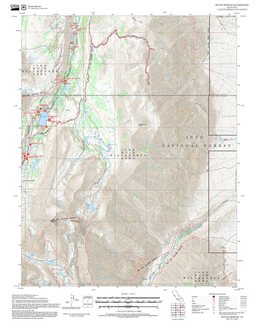 2025 Forest Service Topo Map of Mount Morgan California