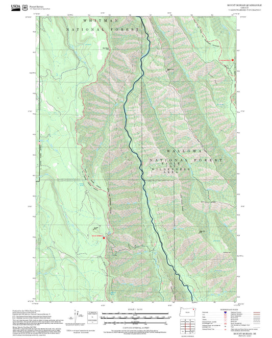 2025 Forest Service Topo Map of Mount Moriah Oregon