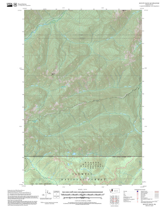 2025 Forest Service Topo Map of Mount Olson Washington