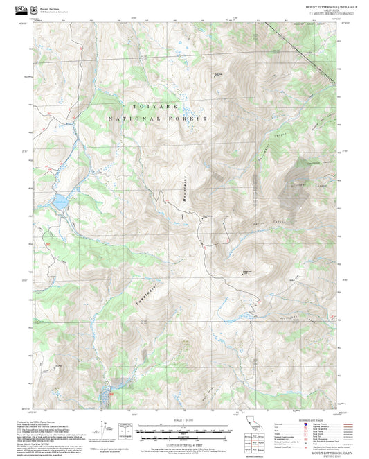 2025 Forest Service Topo Map of Mount Patterson California