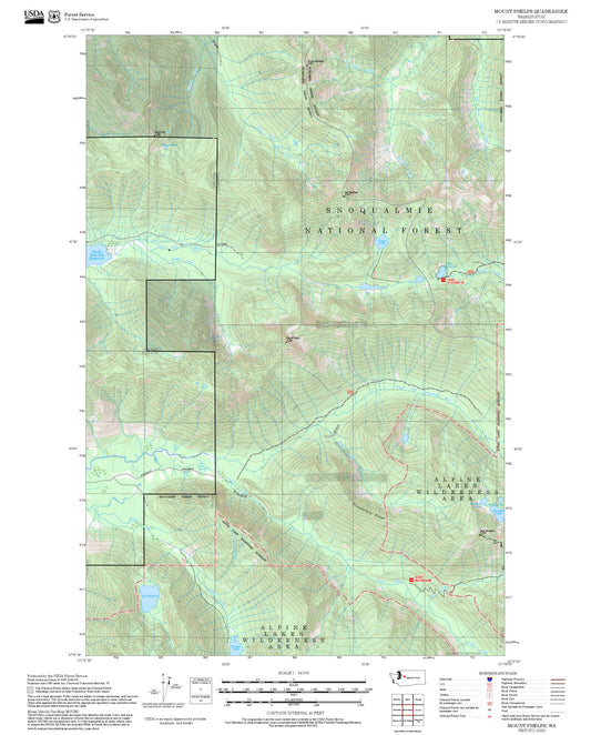 2025 Forest Service Topo Map of Mount Phelps Washington