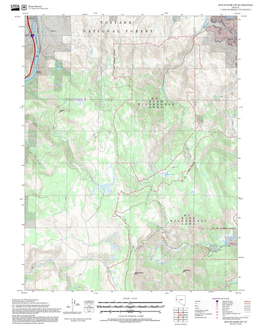 2025 Forest Service Topo Map of Mount Rose NW Nevada