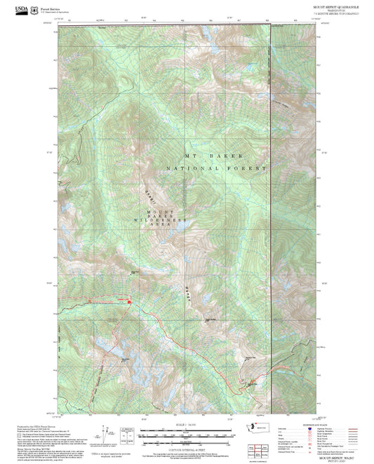 2025 Forest Service Topo Map of Mount Sefrit Washington