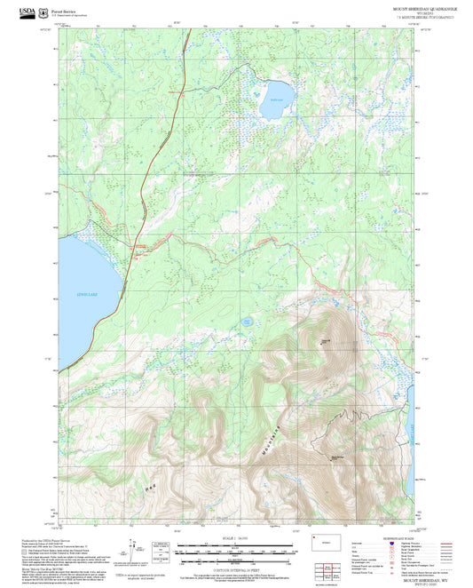 2025 Forest Service Topo Map of Mount Sheridan Wyoming