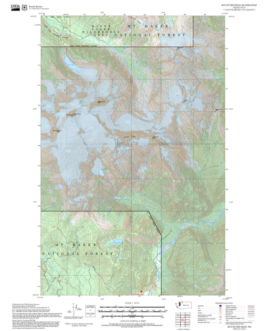 2025 Forest Service Topo Map of Mount Shuksan Washington