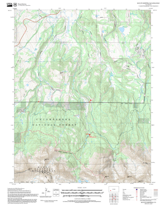2025 Forest Service Topo Map of Mount Sneffels Colorado